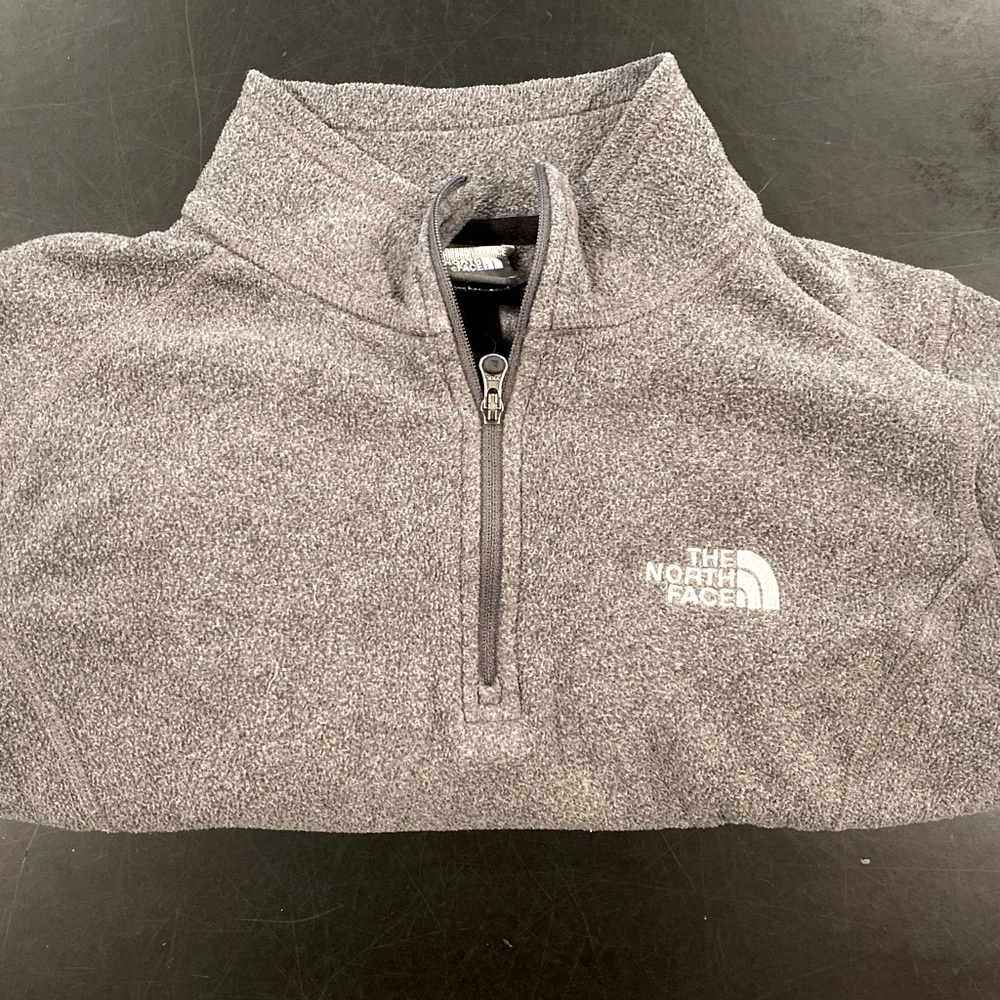 North Face Quarter Zip Charcoal Grey Sweater Size: Small